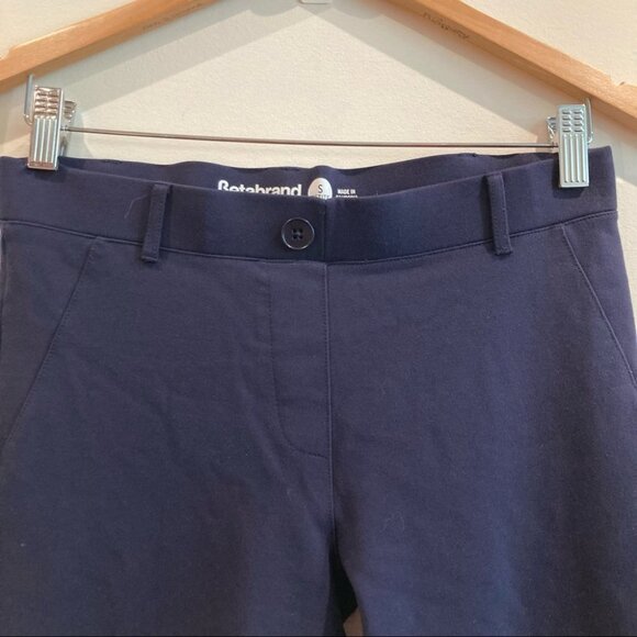 BETABRAND Sz S Trouser stretch Material Pants Straight Leg Navy - Picture 2 of 6